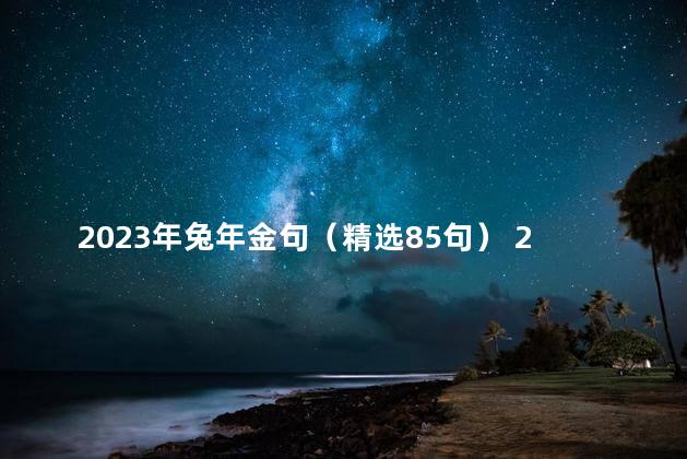 2023年兔年金句（精选85句） 2023年兔年是辛卯年吗